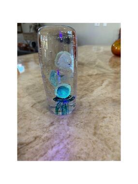 SPI Home Clear Blue Jellyfish Glass Decor One Size, paperweight sculpture decor